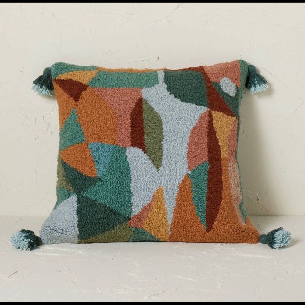Opalhouse-Jungalow Jacquard print throw pillow + twin sized coverlet throw